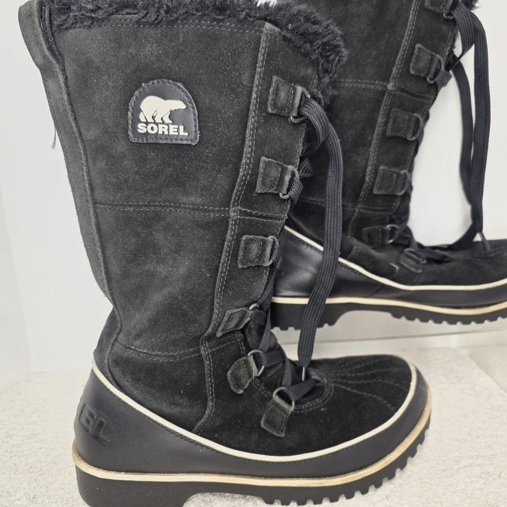 Sorel Tivoli High II Waterproof Leather Winter Boot SZ 8 Women Black NL2093-010